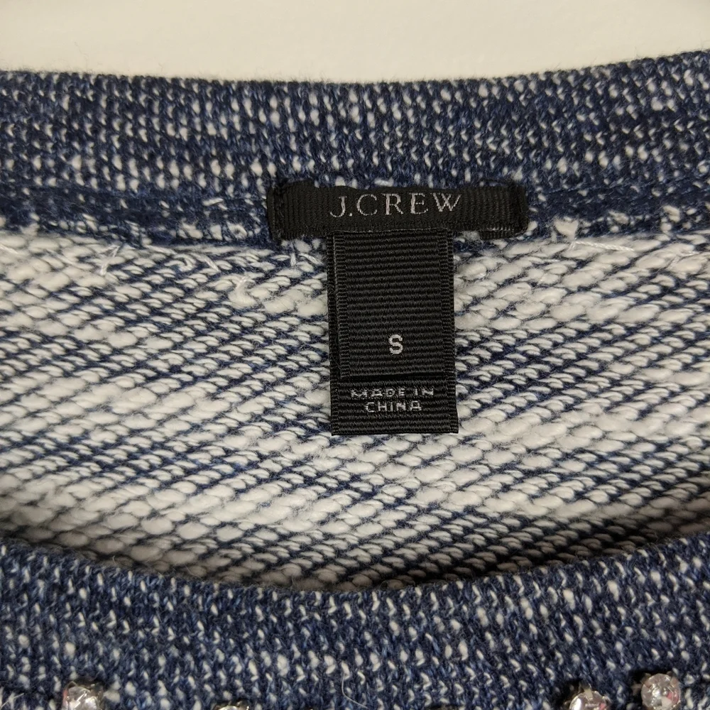 J. Crew Heathered Jewel Trimmed Sweater - Size S